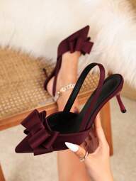 Scarpe con punta affusolata, collo basso e tacco alto alla moda e versatili, eleganti scarpe da donna professionali, décolleté con design slip-on elegante e alla moda