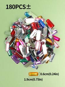 Akcesoria DIY: mieszanka kolorowych akrylowych koralików diamentowych, brokatowych cekinów i laserowych cekinów, stosowana w szyciu odzieży, około 200 szt. (50 g w opakowaniu)