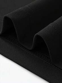 Men's Short Sleeve Button-Down Collar Shirt, Suitable For Golf, Tennis, Outdoor Sports, Fashionable Polo Shirt Top - Black - View 3