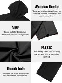 TELALEO 女士运动连帽衫 长袖钓鱼衬衫 男士 UPF SPF UV 防晒衬衫 轻质防晒衣