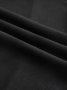 Women's Petite Solid Color Front Button Casual Slim Straight Leg Pants Trousers, Elegant For Commuting - Black - View 7