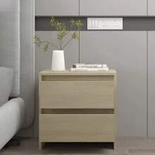 VidaXL Bedside Tables 2 Pcs Sonoma Oak 45x34.5x44.5 Cm Wood-Based Material - 深灰色 - 查看 7