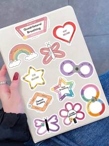 50 件卡通涂鸦贴纸，用于缓解压力、感官、DIY 装饰笔记本电脑、行李箱、吉他、杯子、手机壳 - 彩色 - 查看 3