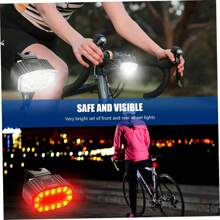 Set de luces delantera y trasera para bicicleta, luz delantera blanca y luz trasera roja, luz de advertencia recargable por USB tipo C, luces para bicicleta de montaña con bombilla LED, accesorios para ciclismo - Multicolor - Ver 5