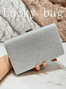 1 件时尚银色水钻手拿包奢华女士婚礼派对手提包百搭礼服镶钻婚礼晚会手机包，非常适合派对、婚礼、舞会、晚宴/宴会