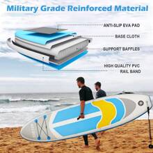 Inflatable Stand Up Paddle Board, Ultra-Light Board With Carry Backpack, Leash, Adjustable Paddle, Repair Kit, Hand Pump & Waterproof Phone Case For Adults (305 * 76 * 15cm)