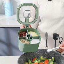 [耐用调味盒] 4 合 1 大容量调味盒套装 - 耐用 ABS，带盖子和勺子，非常适合家庭厨房整理、盐罐、组合