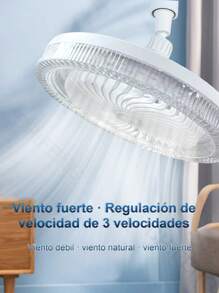 Portable LED Ceiling Fan Lamp, Home Energy-Saving Integrated Fan Light, Three-Color Light Fan With Smart Remote Control, Ceiling Fan Light, Remote Control, Modern Fan Light, Suitable For Living Room, Dining Room, Bedroom, Office - White - View 2