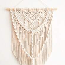 Makramee Wandbehang Boho Heimdekoration Wandteppich Gewebte Wandkunst Makramee Raumdekoration Makramee Wandbehang - Weiss - Übersicht 3