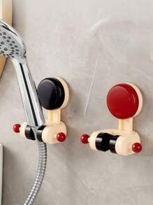 1 pieza Soporte ajustable para ducha sin taladrar con ventosa, soporte giratorio para ducha de baño