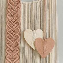 1 Pieza Colgante de Pared de Macramé, Decoración de Pared Estilo Bohemio, Tapiz Tejido a Mano con Flecos, Formas de Corazón y Hoja, Adecuado para Sala de Estar, Dormitorio, Oficina