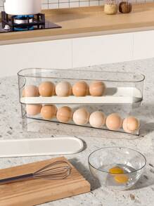 1 件/2 件 - 节省空间的滚动鸡蛋收纳盒，适用于冰箱侧门 - 耐用塑料，无需电池，必备厨房配件冰箱鸡蛋架，冰箱鸡蛋收纳盒，多层鸡蛋托盘容器，2 层鸡蛋收纳盒，透明保鲜收纳盒 - 彩色 - 查看 7