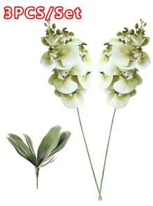 3 peças/Conjunto de Flores de Orquídea Borboleta Artificial, 60cm de Altura, 7 Flores Grandes, Flores de PU Toque Realista, Ideal para Buquês de Casamento DIY, Centros de Mesa, Adequado para Casamento, Casa, Escritório, Festa, Hotel, Quintal, Restaurante, Terraço, Decoração, Dia dos Namorados, Presente