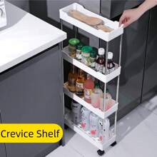 3/4 Tier Slim Rolling Storage Cart Organizer Mobilna półka regałowa Wózek użytkowy Wieża regałowa do wąskich miejsc, wielofunkcyjny wózek użytkowy Plastikowy organizer do przechowywania do kuchni, łazienki, prysznica, salonu, biura i akademika
