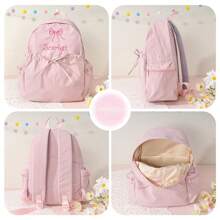 1 Stück Personalisierter Kindergartenrucksack Süßer Kleinkinderrucksack mit Schleife, Preppy Rucksack Schultasche Mädchen Tanztasche Geschenk