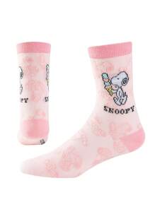 1 par de calcetines medianos y cortos unisex con diseño de dibujos animados de Snoopy, calcetines novedosos y divertidos para hombres y mujeres, adecuados para verano
