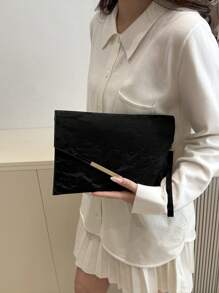 New Small Envelope Design Fashionable Women Handbag - Black - View 3