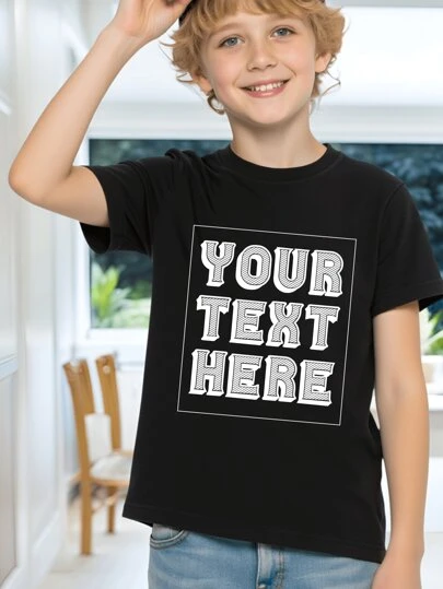 Customized Personalized Text, Name, Birthday Wishes, Slogan Or Fun Print On Unisex T-Shirts For Children, Youth & Adults. Suitable For Team Uniforms, Outdoor Wear, Birthday Gifts, Party Favors, Spring & Summer Clothing