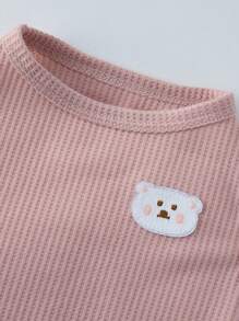 1pc Pet Dog T-Shirt Vest, Cute Bear Decor, Fashionable Vest For Medium & Small Sized Dogs And Cats - Pink - View 5