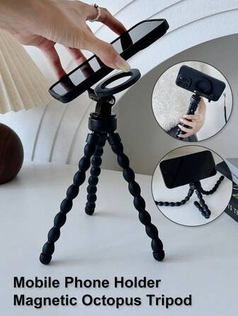 Magnetiskt flexibelt stativ Magnetisk mobiltelefonhållare Mobiltelefonstativ Deformerbar hållare Smartphone Monopod Universalhållare Bläckfisk Ministativ Kompatibel med iPhone Mobiltelefonhållare Kompatibel med iPhone, Android-telefon, Födelsedagspresent, Familj, Vänner Telefonstativ, Telefontillbehör