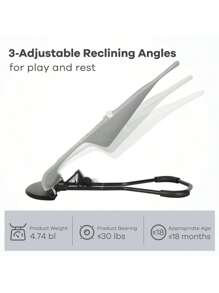 Baby Bouncer,Baby Swing, Portable Baby Bouncer Seat For Babies 0-18 Months, 3 Modes Of Use With Rocker And Stationary Options, Infant Rocker Chair With Hanging Toys,Baby's Birthday Gifts And Christmas Gifts,Comfort Rocking Chair,Hands Free Mom,For Infants And Toddlers, Baby Bouncer Seat, Baby Comfort Seat, Comfortable Baby Item, Soft,Newborn Gift,Baby Christmas Gift - Màu Xám nhạt - Xem 5