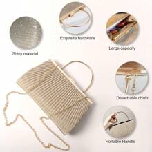 Handbags Shoulder Bags Glitter Clutch Bags For Women Sparkly Evening Bags Sequin Bag For Wedding, Party, Date, Prom - Gold - View 4