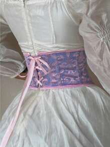 1pc Women's Jacquard Waist Trainer Cincher, Tight Shaping Corset Women Corset Belt For Dress,Waist Trainer Waist-Shaping For Waist Slimming And Tummy Control Halloween Costume