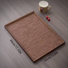 2pcs Tray & Placemat Set, Brown Premium Serving Tray Set