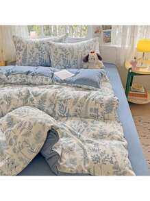 1pc Floral Print Pattern Fresh Ins-Style Soft & Machine Washable Single Duvet Cover, Suitable For Dorm, Bedroom, Hotel Decor, All Seasons - Multicolor - View 2