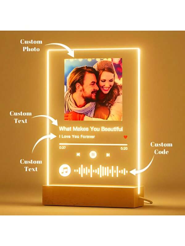 Cadeau personnalisé pour la fête des mères de la fille à maman - Plaque de chanson en acrylique avec photo Cadeau d'anniversaire romantique pour maman Cadeau photo personnalisé pour la fête des mères pour maman Chiot, chaton, chat À la mode, coloré, simple, kawaii, 2K Hiver, automne/automne Décoration de Noël, veilleuses, néons, ameublement, décoration de chambre, chasse, décoration de vacances, lumières de Noël