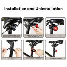 NetHong Bicycle Brake Rear Light USB Rechargeable LED Bike Cycling Taillight Waterproof - Black - View 7