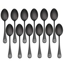 12 Peças Colheres de Sopa de Aço Inoxidável com Desenho de Constelações Zodiacais, 20,5 cm, Reutilizáveis, Aptos para Lava-Louças, Adequados para Reunião Familiar, Festa, Presentes de Feriado, Itens Escolares