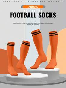 1 Par de calcetines deportivos sobre la rodilla de colores brillantes, 11 estilos, tubo largo anti-arañazos, partición inferior de toalla, resistente al desgaste, antideslizante, absorción de sudor, sin decoloración, estilo de moda sencillo, adecuado para todo tipo de deportes de pelota, apropiado para deportes de primavera