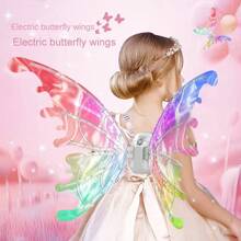 1pc Popular Led Light Music Controlled Electric Butterfly Wings Party Costume Decoration, Colorful & Eye-Catching, Perfect For Princess Dress Up, Indoors & Outdoors Party, Christmas, Valentine'S Day, All Festivals Gift