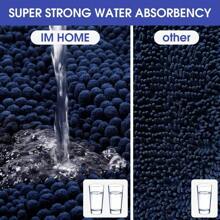 Striped Black Bathroom Rug Set 3 Pieces Ultra Soft, Non Slip Chenille Toilet Mat, Absorbent Plush Shaggy Bath Mats For Bathroom, Bedroom, Kitchen