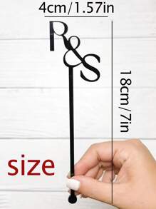 20/50Pcs Personalized Name Initials Drink Stirrers, Customized Acrylic Wedding Cocktail Sticks, Custom Lasercut Drink Agitators, Customizable Drink Tags, 18cm/7in, Gold/Silver/Black/White, Glass Wine Charms, Swizzle Decoration,Multi-Functional, Ornamental,Reusable,Exquisite,Stylish,High-Quality,Colorful,Modern,Custom,Personalized,Unique,Home Refresh,Customized Cocktail Tools,Kitchen Essentials - Style a - View 2