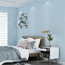 1 卷厚自粘乙烯基壁纸，哑光浅绿色简约图案接触纸，防水防油墙贴，可拆卸砖块和木纹风格，适用于厨房和浴室 - 藍色 - 查看 4