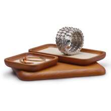 Oirlv Solid Wood Jewelry Tray One Piece Bracelet Ring Display Props Jewelry Organizer Holder Necklace Case Display Stand Jewelry Store Plate