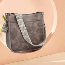 Crossbody Bag For Women  Vegan Leather Hobo Handbags With 2PCS Adjustable Guitar Strap Shoulder Purse For Women…