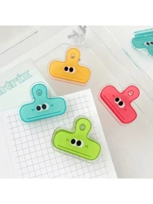 4 件可爱彩色亚克力脸夹 - 适用于办公室、学校和家庭用品装饰的纸张整理器 - 彩色 - 查看 1