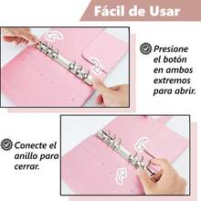 25 Pieces A6 Notebook Binder, Cash Budget Envelope, Expense Organizer, With Color Label And Transparent PVC Bag - Pink - View 2