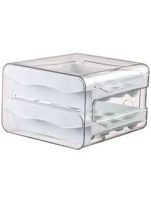 Organizador de almacenamiento de huevos con cajón de 2 capas, set de almacenamiento de huevos apilable de PET: apilable, de doble capa para máxima capacidad, soporte de huevos de plástico transparente ¡para tu refrigerador! Para uso en la cocina, para el Día de Pascua, bandejas de almacenamiento de huevos