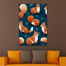 1 Piece Home Wall Decor Framed Canvas Cute Squirrel Pattern Canvas Wall Art Paintings For Living Room - Canvas Framed Print Wall Artworks Bedroom Decoration Office Wall Decor