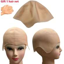 1 件万圣节 DIY 绘画涂鸦乳胶假光头假发，角色扮演僧侣光头逼真角色扮演化妆派对道具