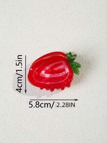 1 件可爱亚克力红色水果草莓小爪发夹，适合日常佩戴和度假，春夏季 - 紅色 - 查看 10