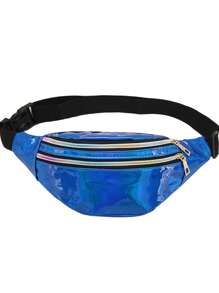 男士激光腰包，防水斜挎单肩包 - 彩色 - 查看 8