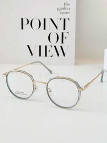 MELINDA MODA Round Women's Prescription Glasses Frame - Màu xanh hải quân - Xem 2