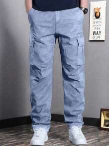 1pc Teen Boy Casual Loose Fit Cargo Pants, Straight Leg, Outdoor Sports, Suitable For Spring And Autumn