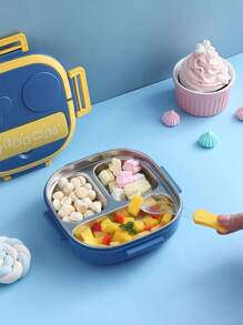 1 pieza Caja de bento con forma de consola de juegos personalizable con texto/logotipo impreso, a prueba de agua, portátil, para exteriores, viajes, estudiantes, trabajadores de oficina, caja de almuerzo de dibujos animados, material de acero inoxidable PP seguro, apta para microondas, caja de almuerzo personalizada - multicolor - Ver 3