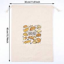 1Pc Bread Bags For Homemade Bread, Linen Bread Bag Storage, Reusable Sourdough Bread Bags Drawstring Bread Container For Toast, Loaf,Sandwich Fresh Longer - Multicolor - View 7